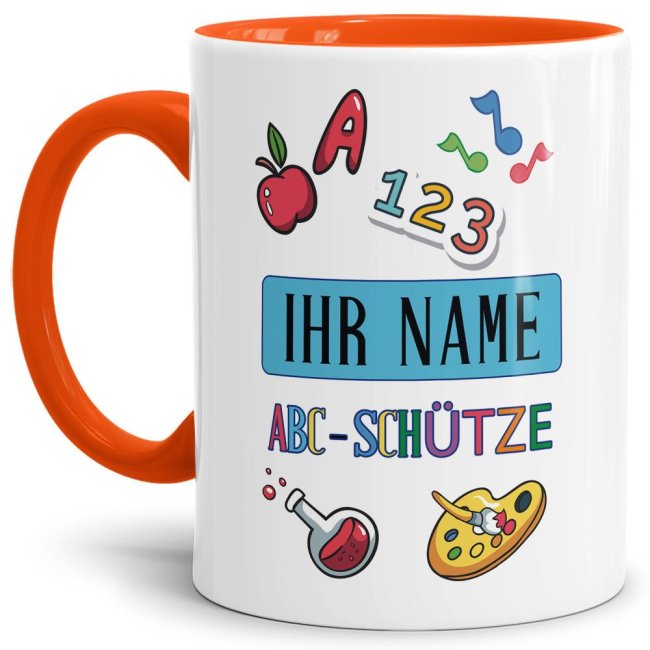Tasse zur Einschulung - ABC-Sch&uuml;tze Orange