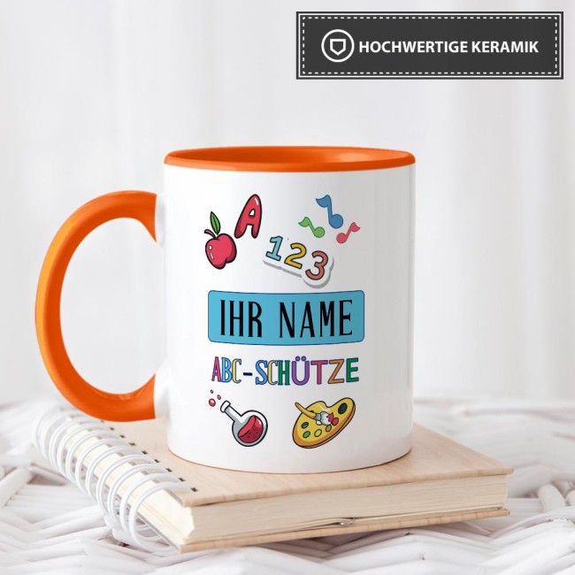 Tasse zur Einschulung - ABC-Sch&uuml;tze Orange
