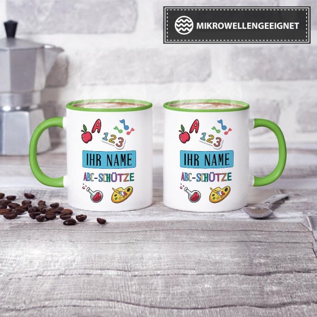 Tasse zur Einschulung - ABC-Sch&uuml;tze Hellgr&uuml;n