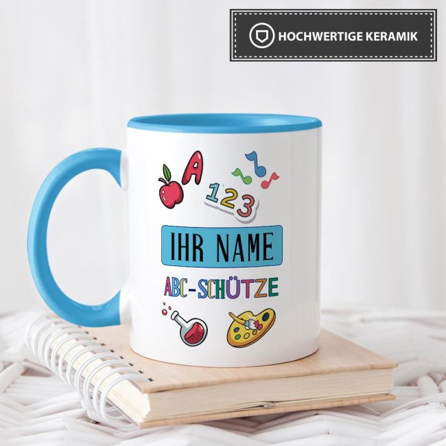 Tasse zur Einschulung - ABC-Sch&uuml;tze Hellblau