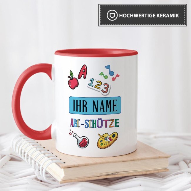 Tasse zur Einschulung - ABC-Sch&uuml;tze Rot
