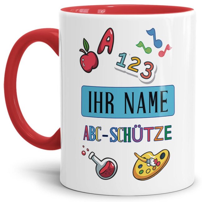 Tasse zur Einschulung - ABC-Sch&uuml;tze Rot