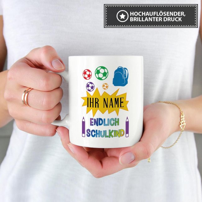 Tasse zur Einschulung - Endlich Schulkind 2 Weiss
