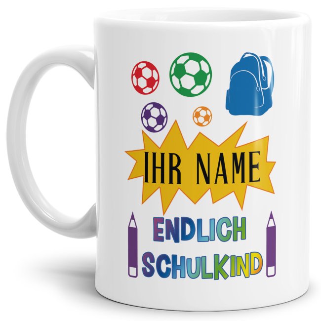 Tasse zur Einschulung - Endlich Schulkind 2 Weiss