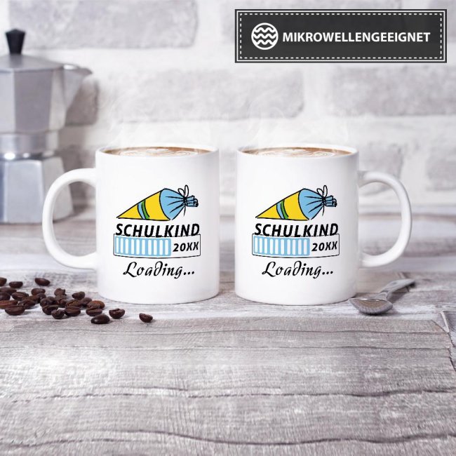 Tasse zur Einschulung - Schulkind Loading.... Weiss