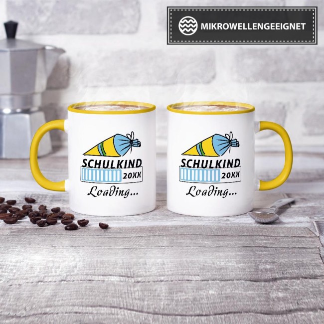 Tasse zur Einschulung - Schulkind Loading.... Gelb