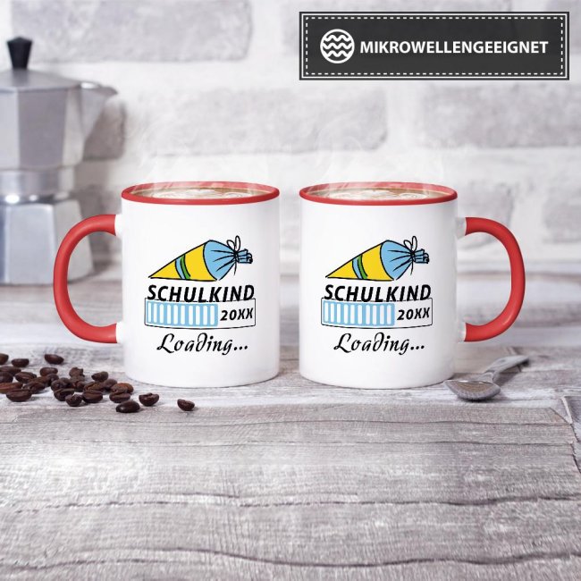 Tasse zur Einschulung - Schulkind Loading.... Rot