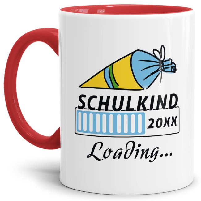 Tasse zur Einschulung - Schulkind Loading.... Rot