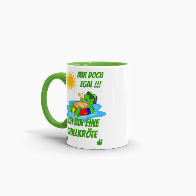Tasse Mir egal ich bin eine Chillkr&ouml;te Hellgr&uuml;n