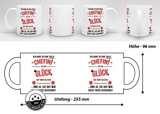 Tasse - Ich hab eine so tolle Chefin - Wei&szlig;