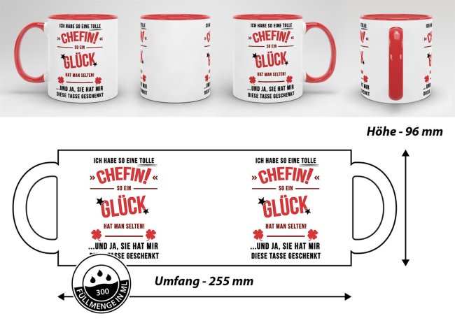 Tasse - Ich hab eine so tolle Chefin - Rot