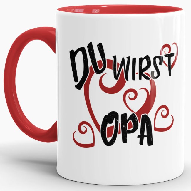 Tasse Du wirst Opa Rot