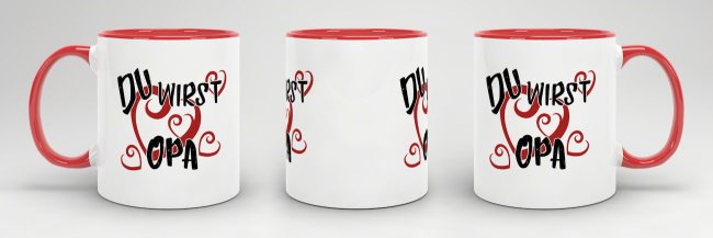 Tasse Du wirst Opa Rot