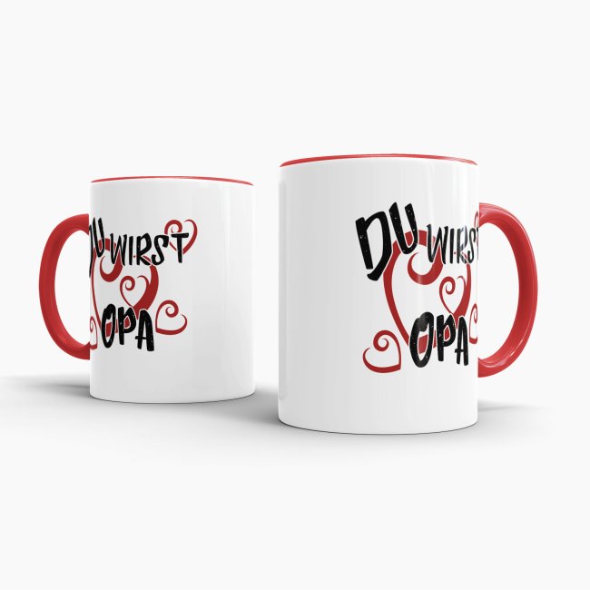 Tasse Du wirst Opa Rot