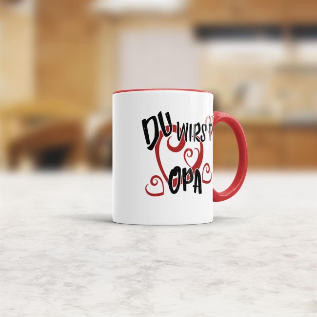 Tasse Du wirst Opa Rot