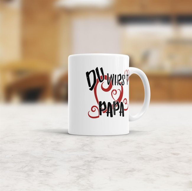 Tasse Du wirst Papa Weiss