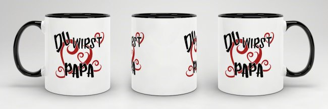 Tasse Du wirst Papa Schwarz