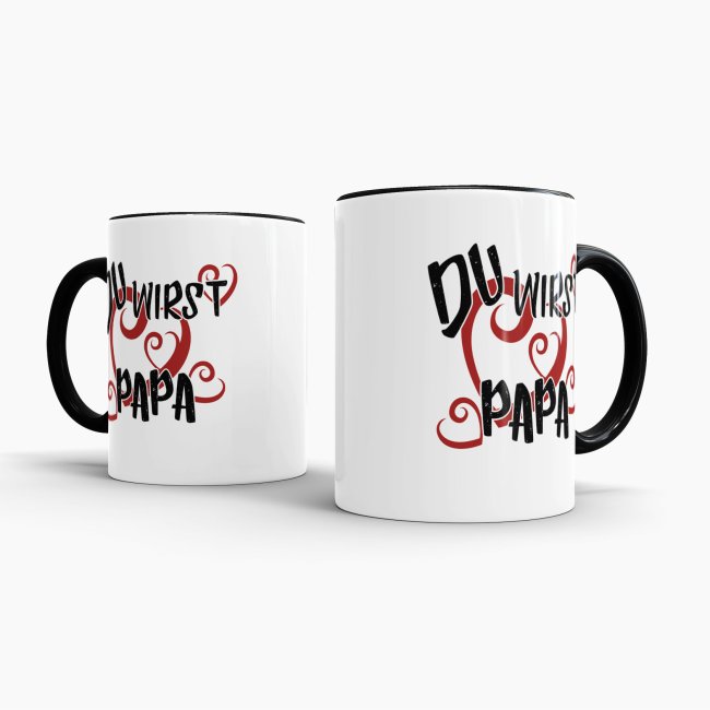 Tasse Du wirst Papa Schwarz