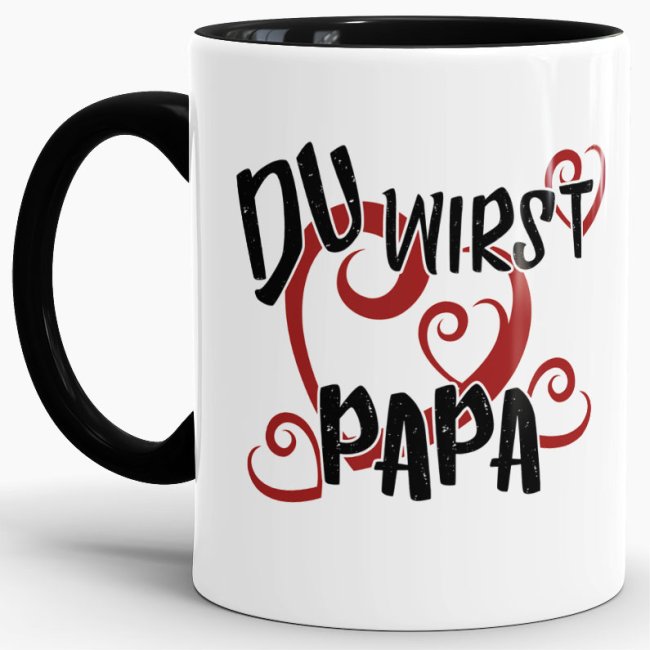 Tasse Du wirst Papa Schwarz
