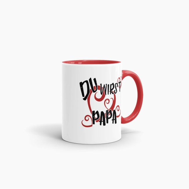 Tasse Du wirst Papa Rot