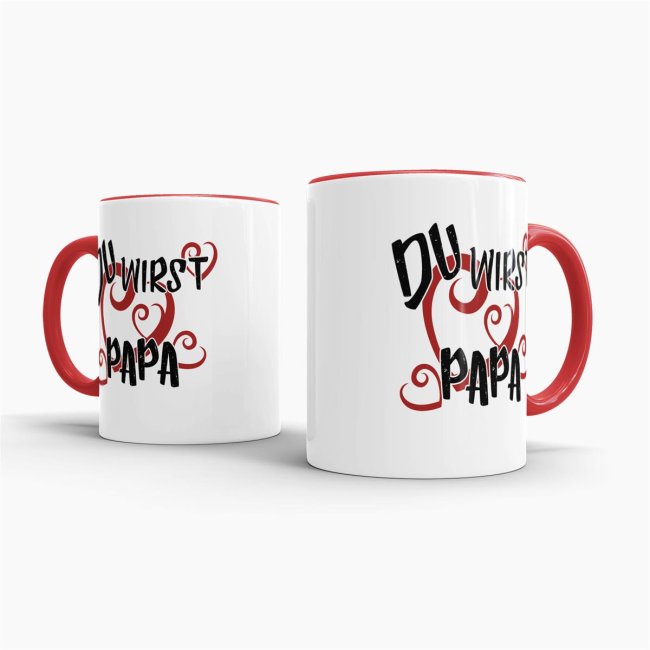 Tasse Du wirst Papa Rot