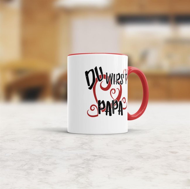 Tasse Du wirst Papa Rot