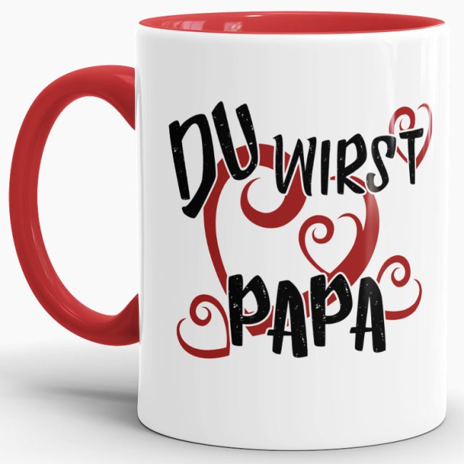Tasse Du wirst Papa Rot