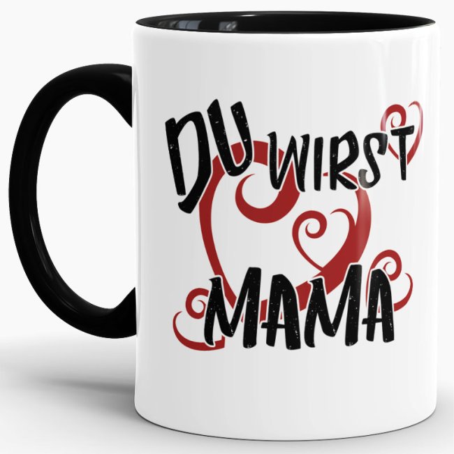 Tasse Du wirst Mama Schwarz