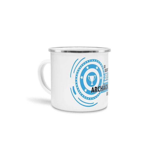 Emaille-Tasse mit Spruch - So sieht der beste Arch&auml;ologe aus