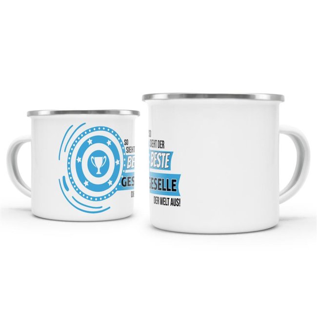 Emaille-Tasse mit Spruch - So sieht der beste Geselle aus