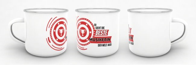 Emaille-Tasse mit Spruch - So sieht die beste Musikerin aus