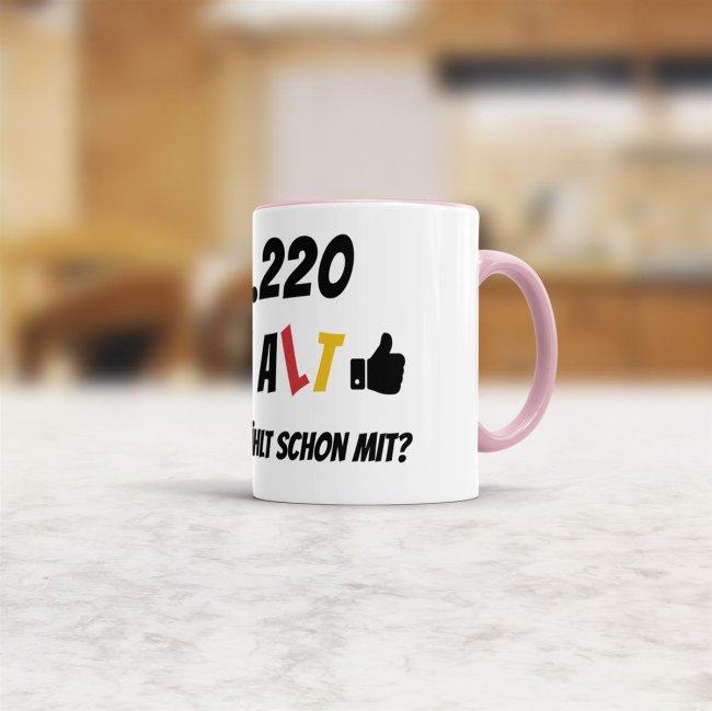 Tasse zum 80. Geburtstag - 29220 Tage alt - aber wer z&auml;hlt schon mit - Rosa