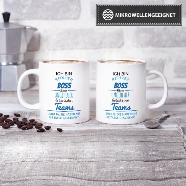 Tasse Stolzer Boss eines ungeheuer fantastischen Teams