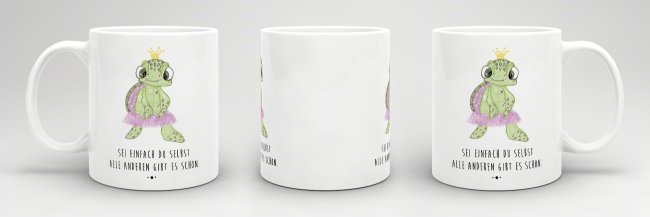 Schildkr&ouml;ten -Tasse Sei einfach du selbst Weiss