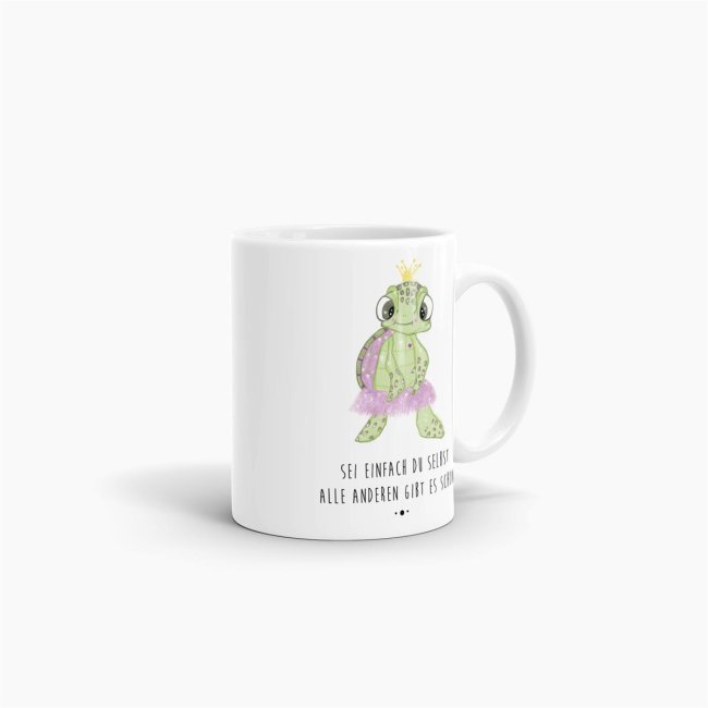 Schildkr&ouml;ten -Tasse Sei einfach du selbst Weiss