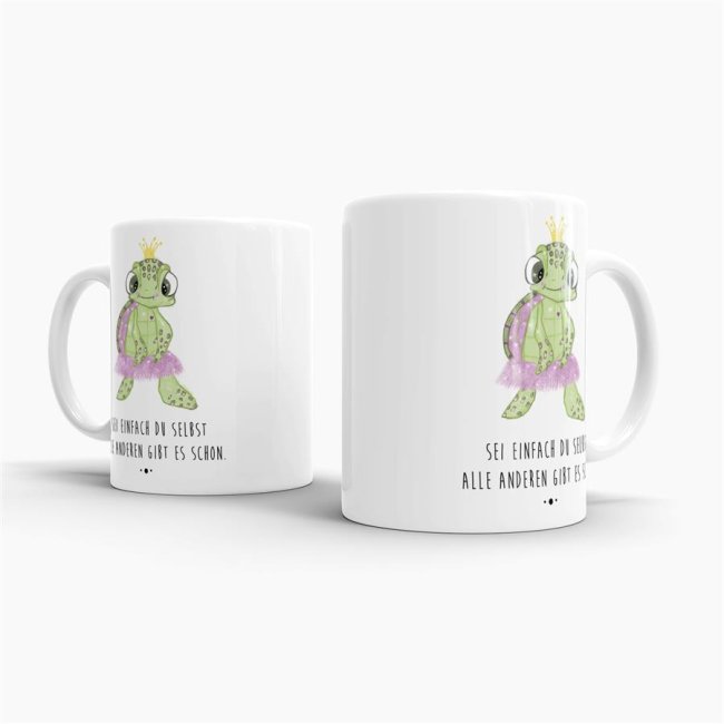 Schildkr&ouml;ten -Tasse Sei einfach du selbst Weiss