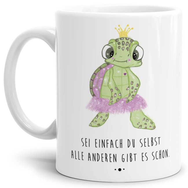 Schildkr&ouml;ten -Tasse Sei einfach du selbst Weiss