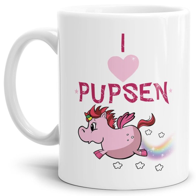 Tasse I Love Pupsen Weiss