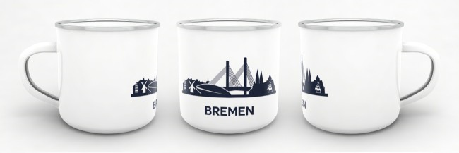 Emaille-Tasse - Skyline Bremen