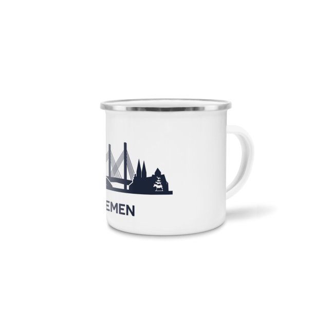 Emaille-Tasse - Skyline Bremen