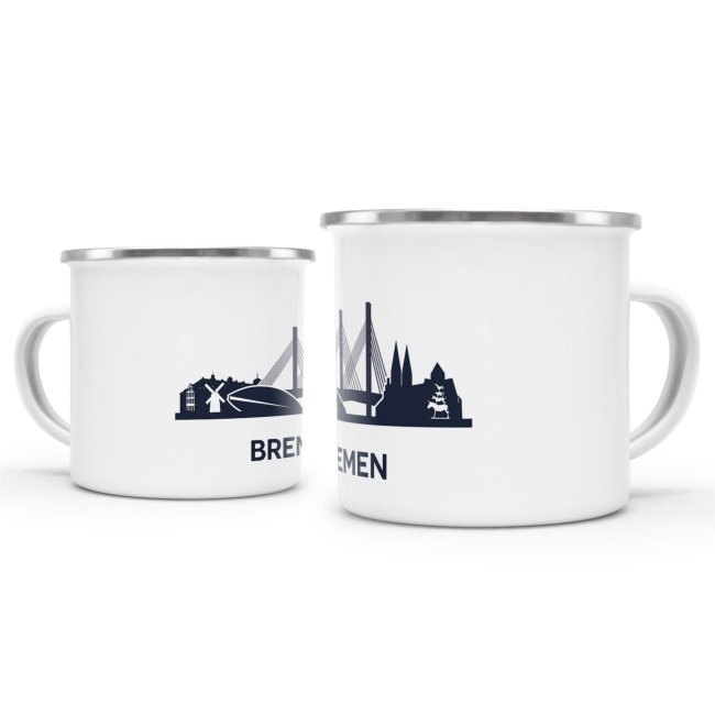 Emaille-Tasse - Skyline Bremen