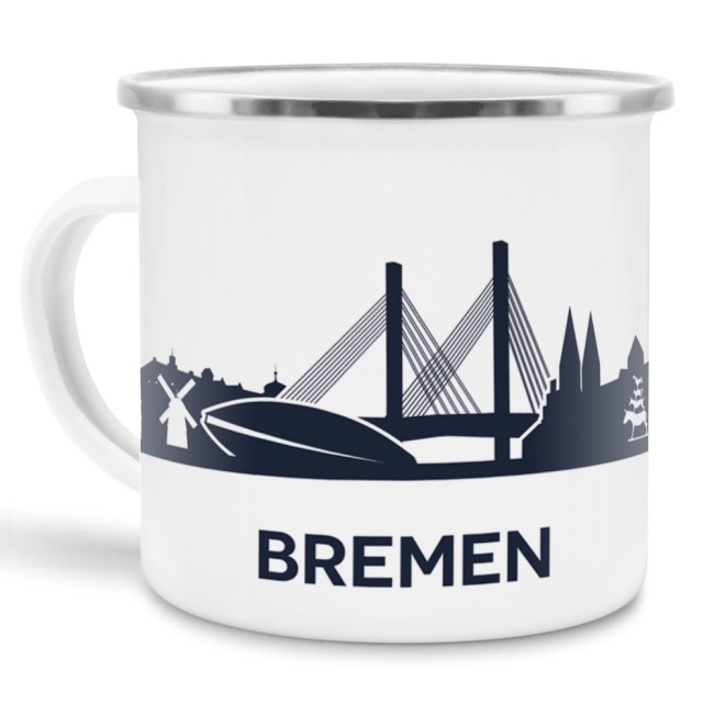 Emaille-Tasse - Skyline Bremen
