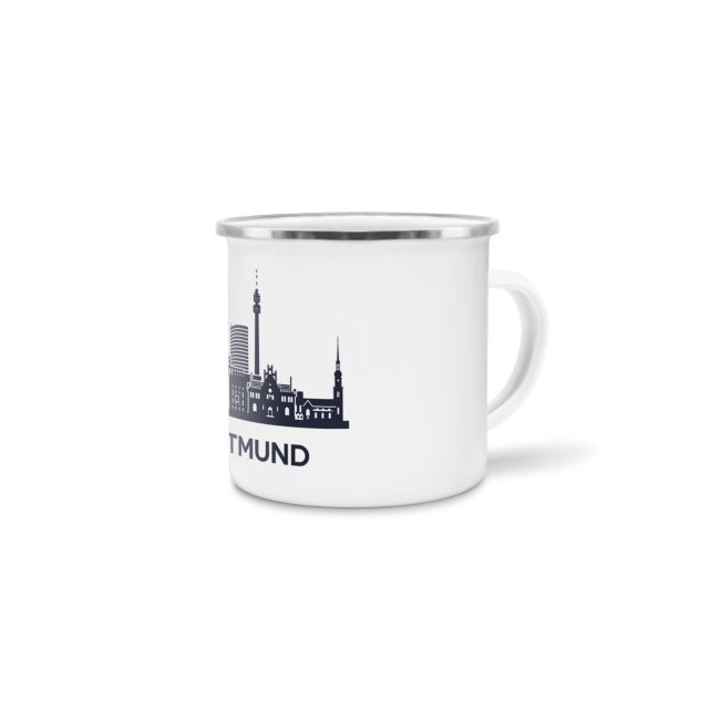 Emaille-Tasse - Skyline Dortmund