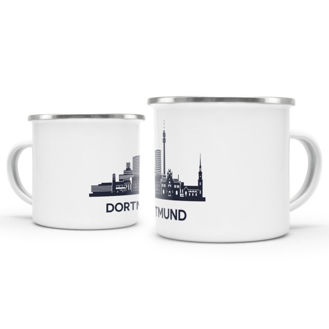 Emaille-Tasse - Skyline Dortmund
