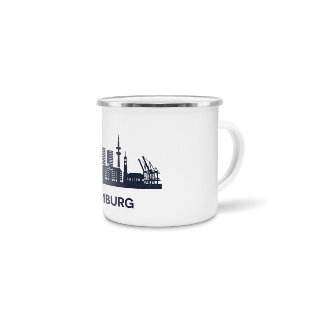 Emaille-Tasse - Skyline Hamburg