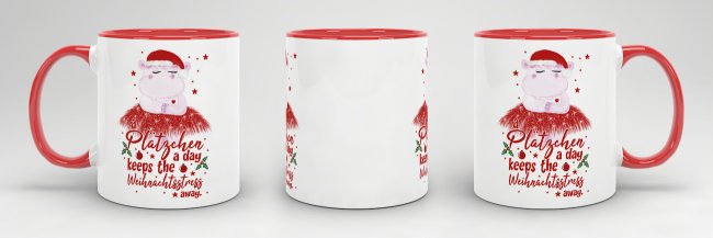 Weihnachtstasse - a Pl&auml;tzchen a day - Rot