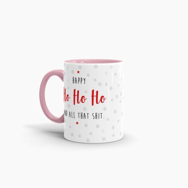 Weihnachtstasse - Happy Ho Ho Ho - Rosa