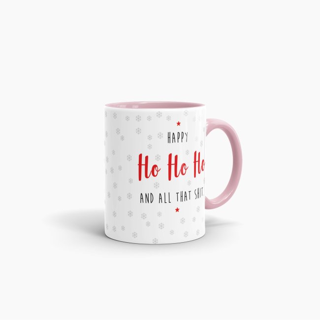 Weihnachtstasse - Happy Ho Ho Ho - Rosa