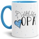 Tasse - Weltliebster Opa - Innen & Henkel Hellblau