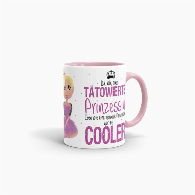 Tasse T&auml;towierte Prinzessin - Blond Rosa